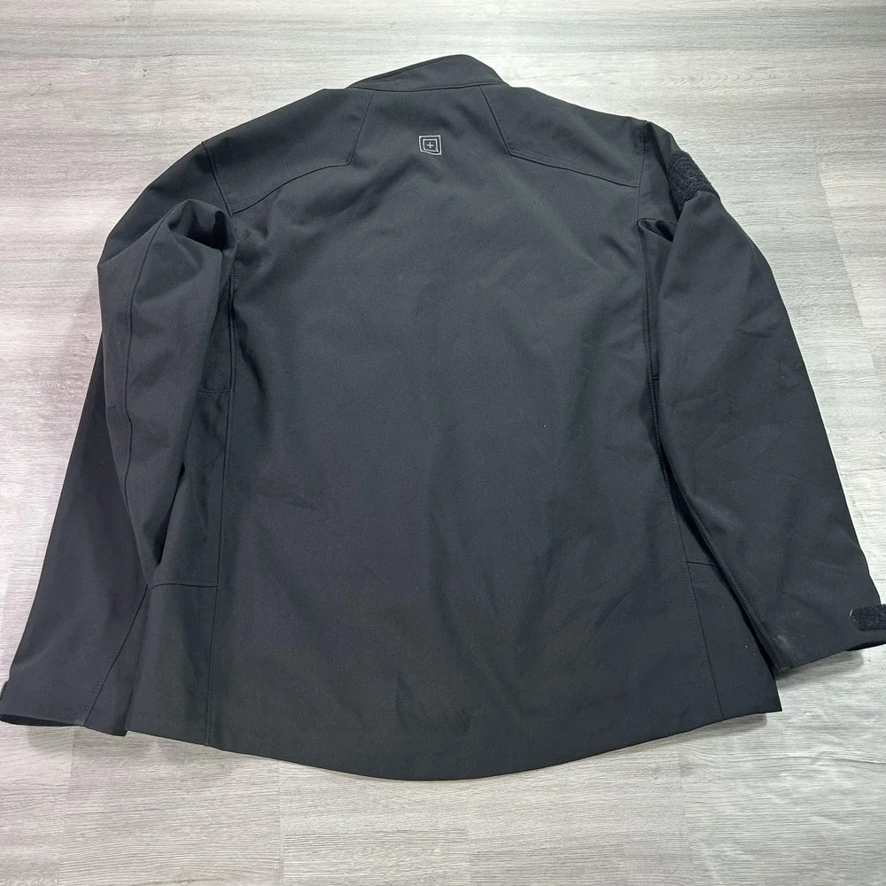 5.11 Tactical Jacket Mens‎ Large Black Softshell Lined Full Zip Windbreaker
